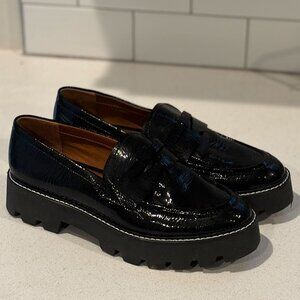 Franco Sarto Women's Black Balin Lug Sole Loafers